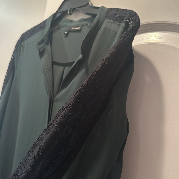 the kooples top fcc1279 size XS dark green with black lace - Picture 4 of 9